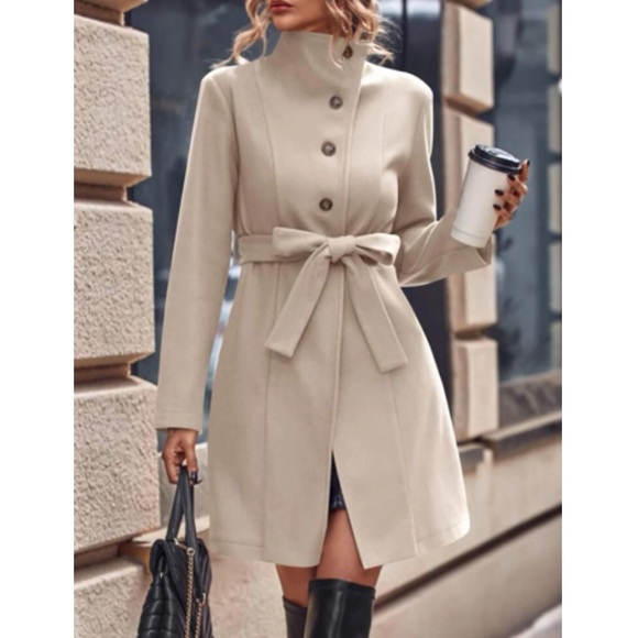 Luxe single breasted belted overcoat - Picture 1 of 8